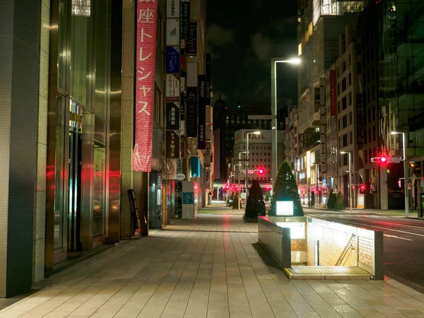 Widok Nocy Ginza Japonia Tokio — Zdjęcie stockowe
