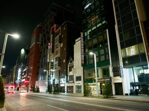 Ginza Gece Manzarası Japonya Tokyo — Stok fotoğraf