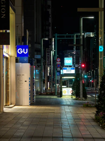 Ginza Nattutsikt Japan Tokyo — Stockfoto