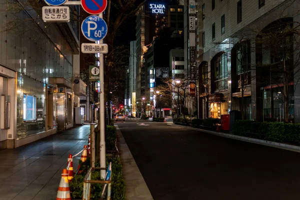 Ginza Éjszakai Nézet Japán Tokió — Stock Fotó