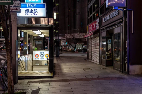 Ginza Vista Noturna Japão Tóquio — Fotografia de Stock