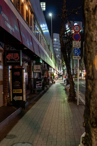 Widok Nocy Ginza Japonia Tokio — Zdjęcie stockowe