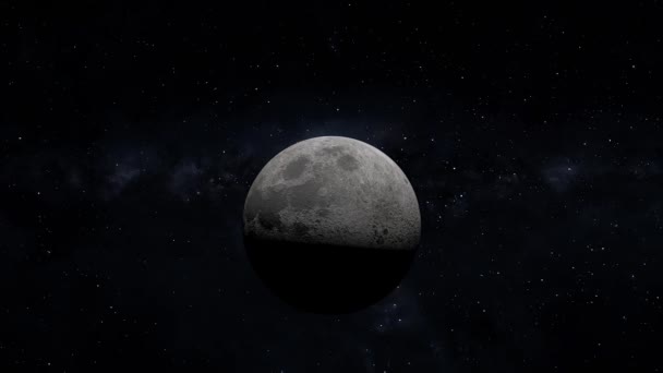 Kosmiczny Księżyc 3Dcg Cyfrowa Animacja Motion Graphics — Wideo stockowe