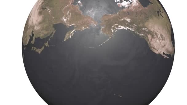 Aarde Witte Achtergrond Ruimte 3Dcg Digitale Animatie Motion Graphics — Stockvideo