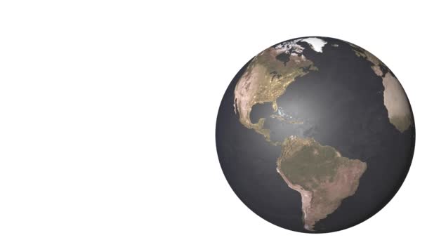 Terra Espaço Fundo Branco 3Dcg Animação Digital Movimento Gráficos — Vídeo de Stock
