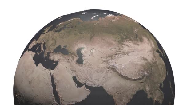 Tierra Blanco Fondo Espacio 3Dcg Animación Digital Gráficos Movimiento — Vídeos de Stock