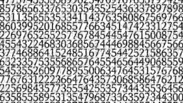 Цифры Рандом Фоновая Анимированная Графика Движения — стоковое видео
