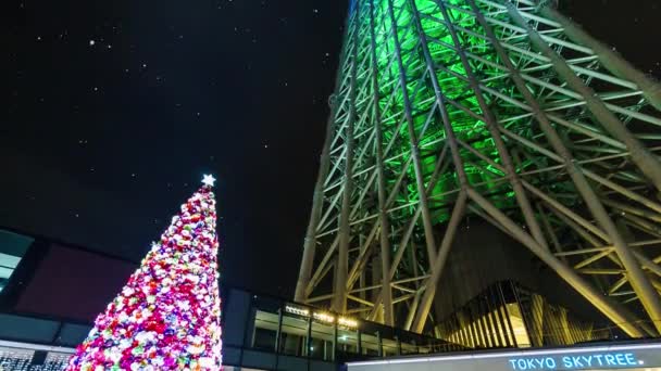 Tokio Sintético Nevada Noche Ver Gráficos Movimiento — Vídeos de Stock