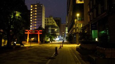 Sentetik Tokyo kar yağışı gece görüntüsü CG hareket grafikleri
