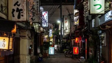Sentetik Tokyo kar yağışı gece görüntüsü CG hareket grafikleri