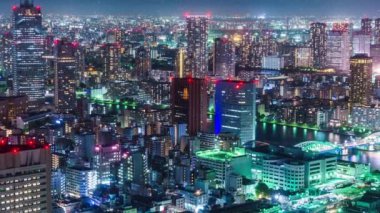 Sentetik Tokyo kar yağışı gece görüntüsü CG hareket grafikleri