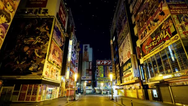 Синтетическая Графика Движения Ночного Токио — стоковое видео
