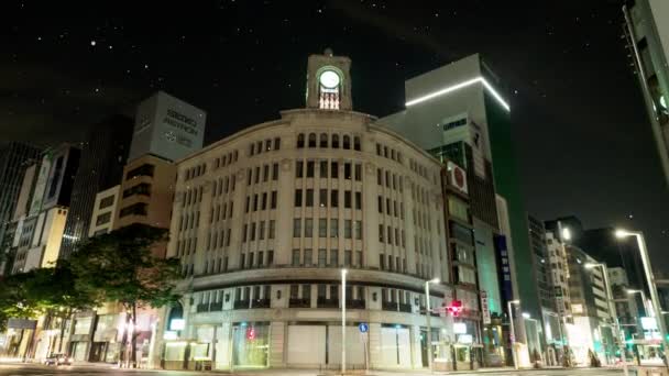 Синтетическая Графика Движения Ночного Токио — стоковое видео