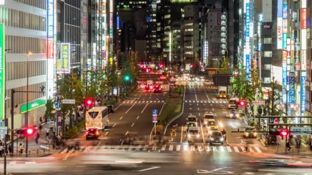 Tokio Sintético Nevada Noche Ver Gráficos Movimiento — Vídeo de stock