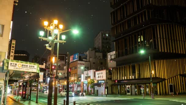 合成東京降雪夜景Cgモーショングラフィックス — ストック動画