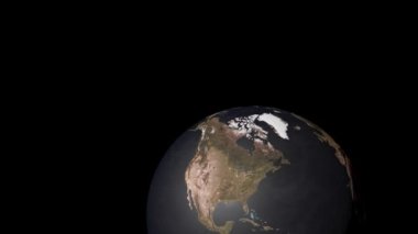 Dünya siyah arkaplan alanı 3DCG dijital animasyon hareketi grafikleri
