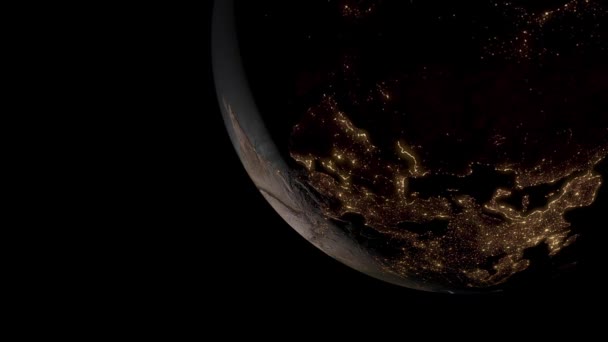 Earth Black Background Space 3Dcg Digital Animation Motion Graphics — Stock Video