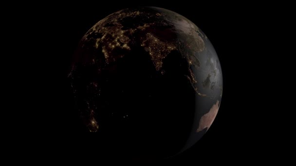 Earth Black Background Space 3Dcg Digital Animation Motion Graphics — Stock video