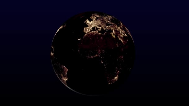 Иллюминации Земли Городские Огни Окутывающие Пространство 3Dcg Motion Graphics — стоковое видео