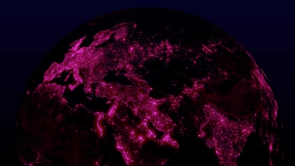 Earth Illuminations City Lights Flashing Space 3Dcg Motion Graphics — Stock Video