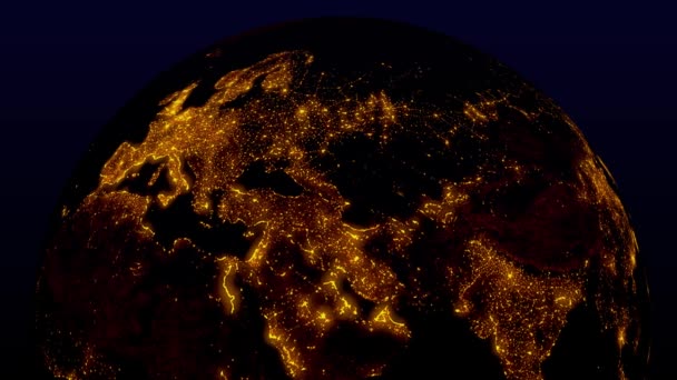 Dünya Aydınlatma Şehir Işıkları 3Dcg Hareket Grafikleri — Stok video