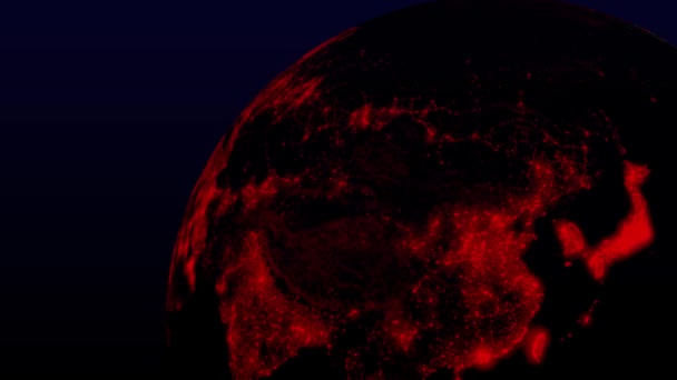 Earth Illuminations City Lights Flashing Space 3Dcg Motion Graphics — Video Stock