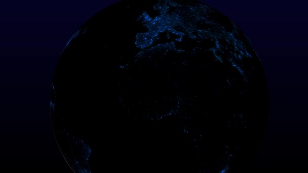地球照明城市照明闪烁空间3Dcg运动图形 — 图库视频影像