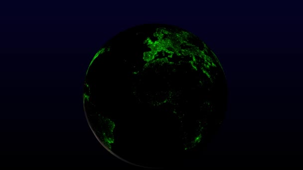 Iluminaciones Tierra Luces Ciudad Espacio Intermitente Gráficos Movimiento 3Dcg — Vídeos de Stock