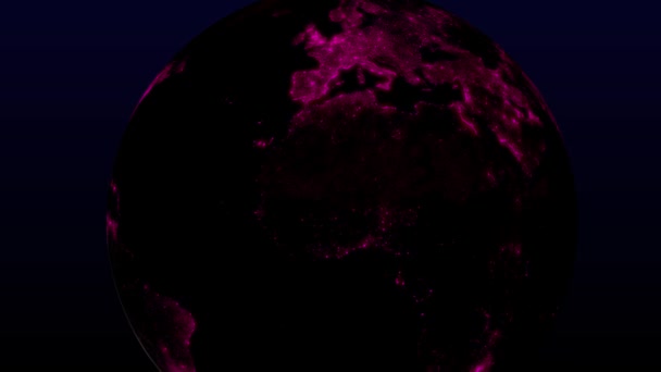 Iluminaciones Tierra Luces Ciudad Espacio Intermitente Gráficos Movimiento 3Dcg — Vídeo de stock