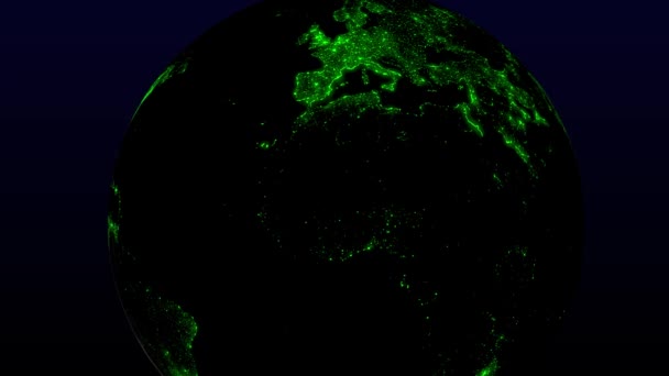 Earth Illuminations City Lights Flashing Space 3Dcg Motion Graphics — Stock video