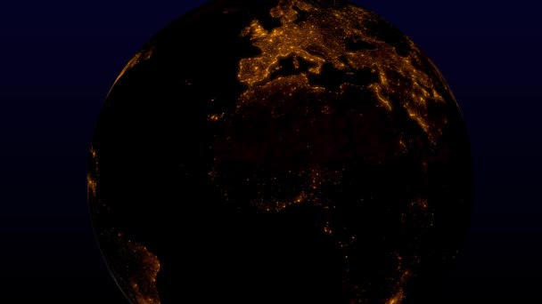 Earth Illuminations City Lights Flashing Space 3Dcg Motion Graphics — 图库视频影像