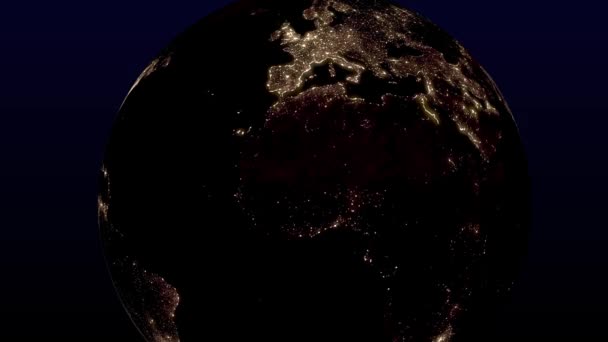 Earth Illuminations City Lights Flashing Space 3Dcg Motion Graphics — 비디오
