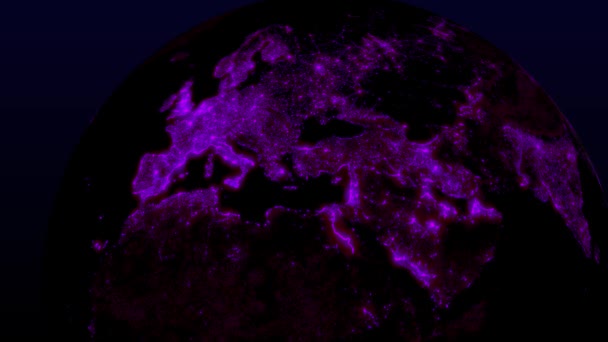 Earth Illuminations City Lights Blink Space 3Dcg Motion Graphics — Stockvideo
