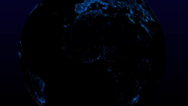 Illuminazioni Della Terra Luci Della Città Lampeggiante Spazio 3Dcg Motion — Video Stock