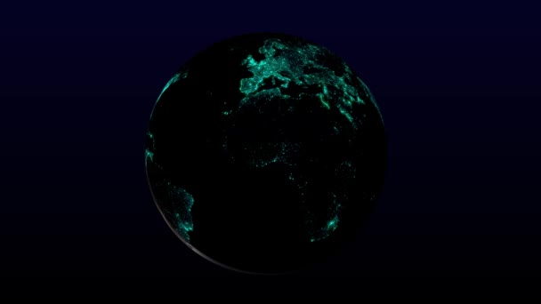 Iluminações Terra Luzes Cidade Piscando Espaço 3Dcg Motion Graphics — Vídeo de Stock