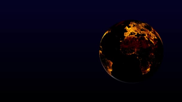Oświetlenie Ziemi Światła Miejskie Przestrzeń Migająca 3Dcg Ruch Grafika — Wideo stockowe