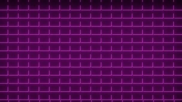 Grid Neon Animation Motion Graphics — Stock Video