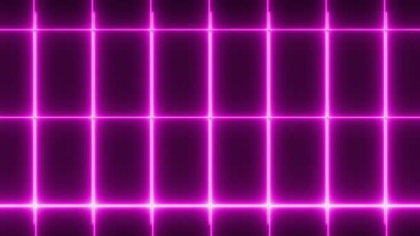 Grid Neon Animation Motion Graphics — Video Stock