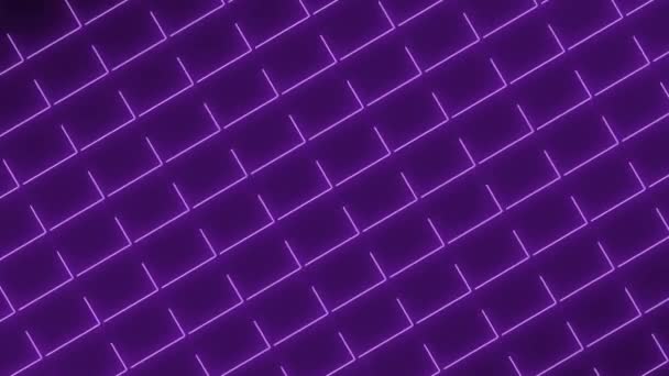 Grid Neon Animatie Motion Graphics — Stockvideo