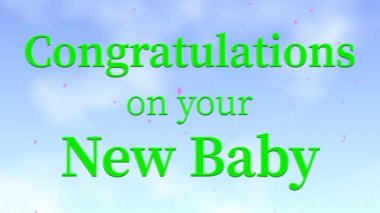 Yeni bebek mesajı animasyon animasyonu grafikleriniz için tebrikler.