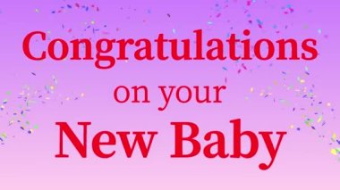 Yeni bebek mesajı animasyon animasyonu grafikleriniz için tebrikler.