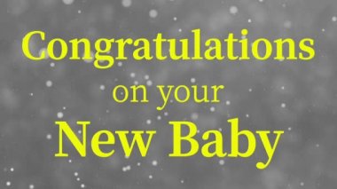 Yeni bebek mesajı animasyon animasyonu grafikleriniz için tebrikler.