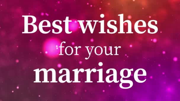 Best Wishes Your Marriage Message Text Animation Motion Graphics — 图库视频影像