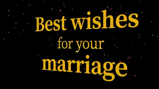 Best Wishes Your Marriage Message Text Animation Motion Graphics — 图库视频影像