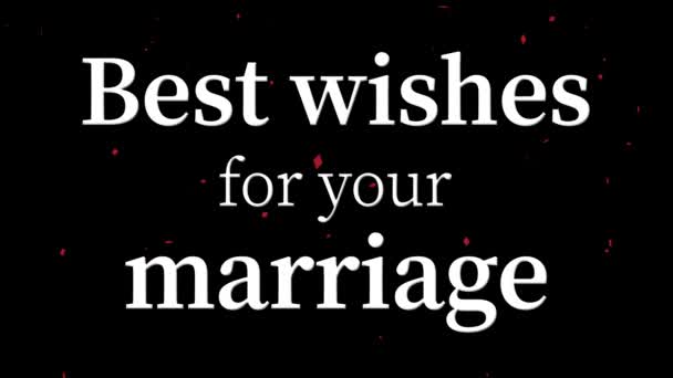 Best Wishes Your Marriage Message Text Animation Motion Graphics — стоковое видео