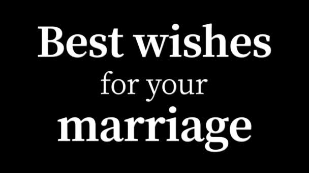 Hälsningar För Ditt Äktenskap Meddelande Text Animation Rörelse Grafik — Stockvideo