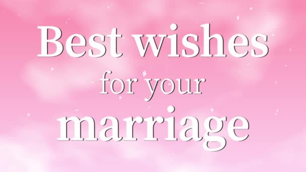 Best Wishes Your Marriage Message Text Animation Motion Graphics — Vídeo de Stock