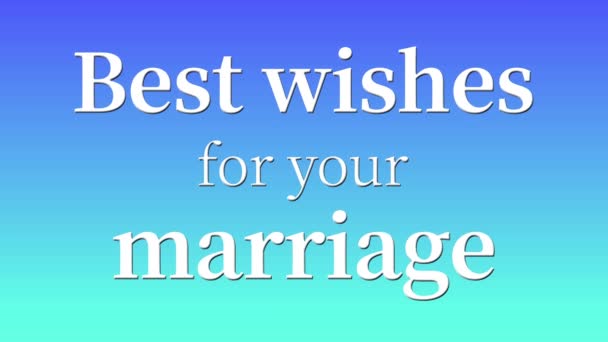 Best Wishes Your Marriage Message Text Animation Motion Graphics — Stock Video