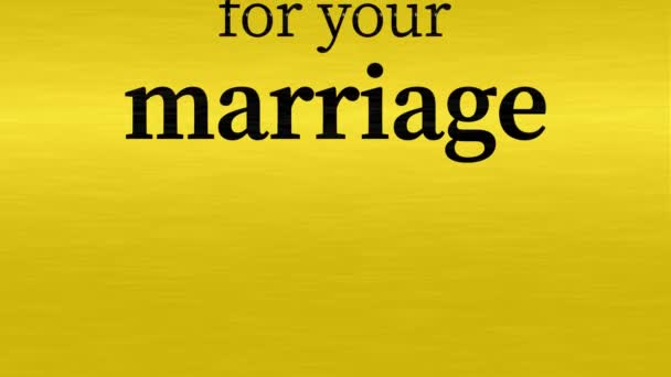 Melhores Desejos Para Seu Casamento Mensagem Texto Animação Movimento Gráficos — Vídeo de Stock