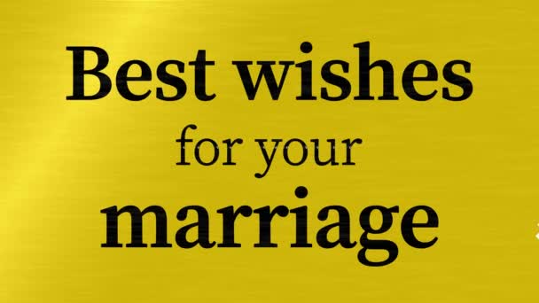 Best Wishes Your Marriage Message Text Animation Motion Graphics — стоковое видео